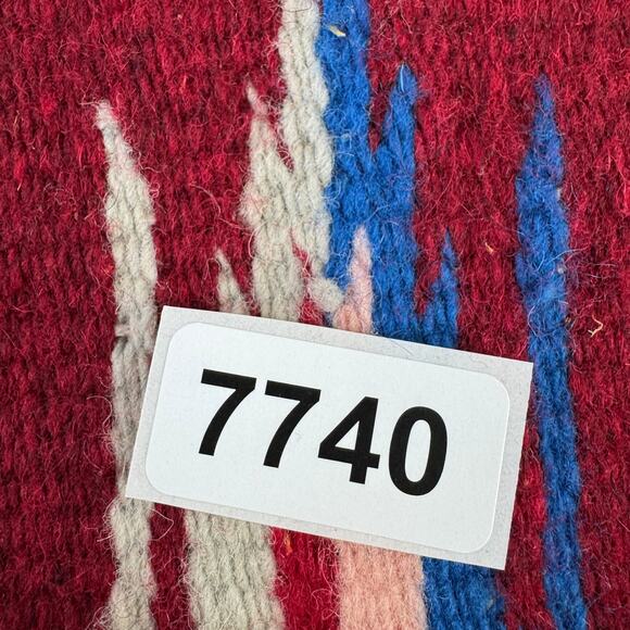 VTG Molina Red Wool Chimayo Handwoven Button Vest Mexico Navajo Size XL Unisex - Picture 10 of 16